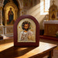 Jesus Christ Pantocrator Orthodox Icon Silver Plated Wooden Religious Wall Decor Christian Altar Prayer Home Decoration 13x11cm