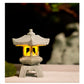 New Mini Pagoda Lantern Light Garden Statue Decorative Sand Stone Micro Landscape Lamp Zen Yard Miniature Bonsai