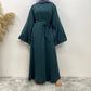 New Muslim fashion Abaya women's dress sold in Dubai in the Middle East Arab net color Islamic dress robe lace long dress