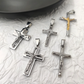 New Design 18K Gold Plated Waterproof Stainless Steel Jesus Cross Pendant For Men Religious Charms