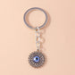 Aihua Lucky Eye Alloy Fatima Hand Keychain Heart Glass Bead Blue Turkish Evil Eye Key Chain Car Keyring for Women Men Jewelry