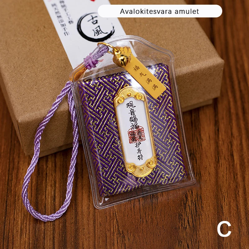 Buddhism Monastery Temple Guan Yin Buddha Efficacious Amulet Pendant Bless Family Safety Health Good Luck Career Gifts Lucky Bag