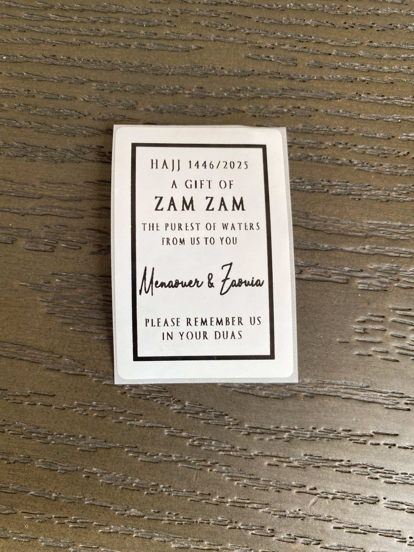 Customized Umrah Tabaruk Zam Zam Water bottle labels UMRAH MUBARAK Personalised Stickers RAMADAN ZAM ZAM Sticker Decor