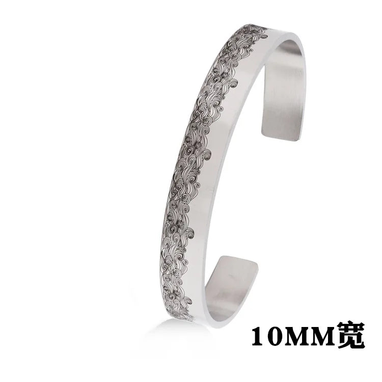 New Classic Simple Men Bracelet Open Adjustable Glossy Stainless Steel Bracelet BR1133
