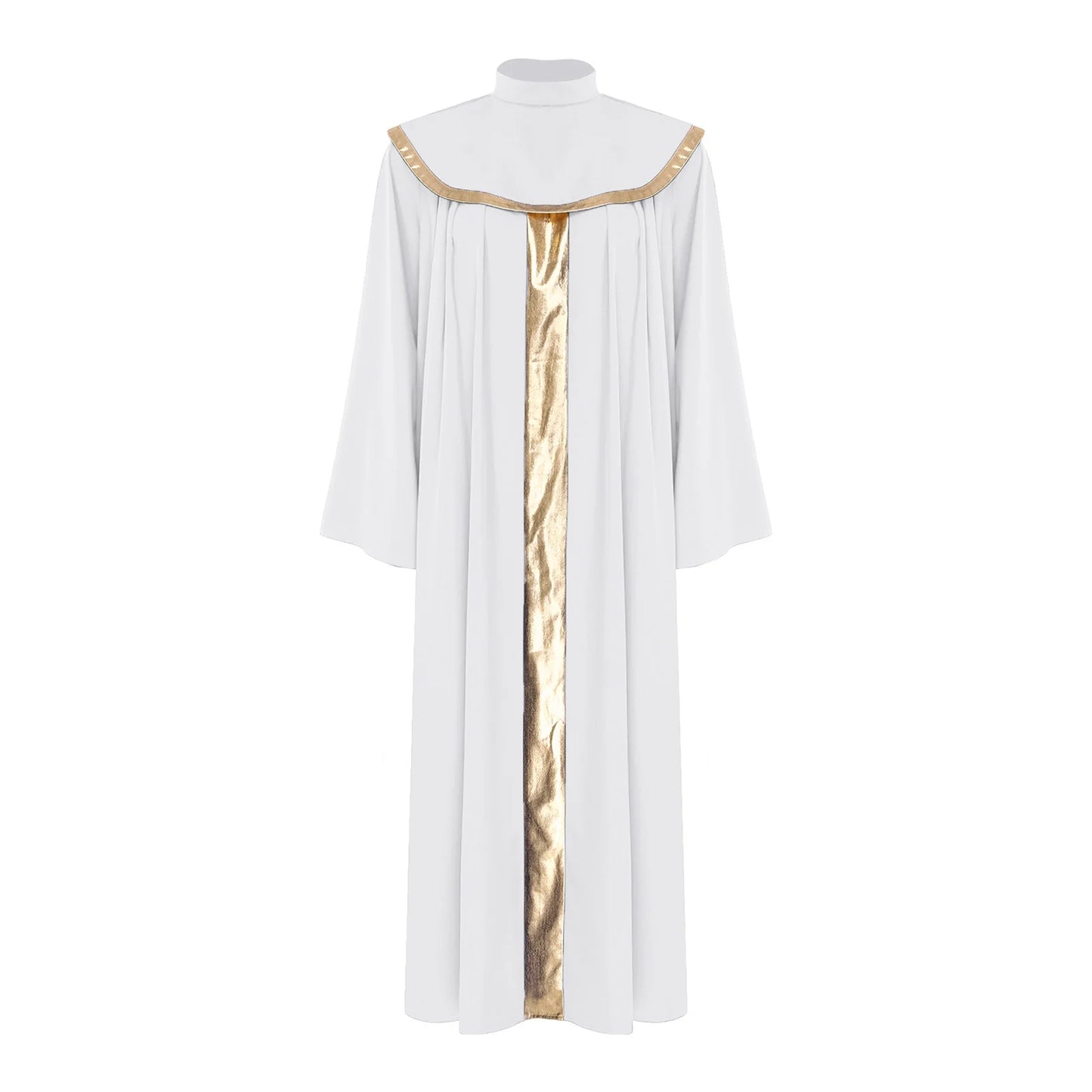 Womens Priest Clergy Cosplay Robe Church Choir Dress Men's Long Sleeve Vestments Catholic Priest Halloween Carnival Party