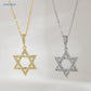 MHS.SUN Luxury Star of David Necklaces for Women Men Fashion Hollow Hexagonal Star Pendant Chain Necklace Judaica Jewish Jewelry