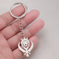 My Shape Fashion Lion King With Sikh Symbol Khanda Keychain Stainless Steel Animal Key Ring Bag Accessories Hip Hop Jewelry Gift