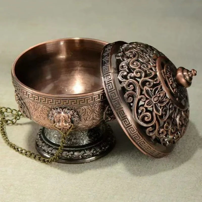 Multicolor Hanging Incense Burner Retro Copper Eight Auspicious Aromatherapy Stove Meditation Smoke Furnace Altars Buddhist Item