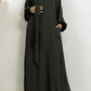 Hot Selle Simple Style Moroccan Dresses Kaftan Turkey Solid Color Gulf Abayas Islamic Women Long Dress Muslim Saudi Robe Ramadan