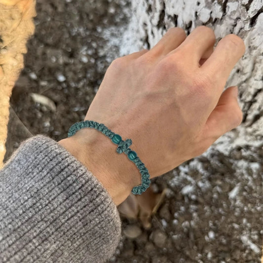 Greek Orthodox Handchain Handmade Prayer Rope Bracelet Christian Bangle Elegant Religious Jewelry for Women Mens