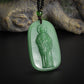 Classic Religious Emerald Green Imitation Jade Jesus Statue Pendant Necklace Men Women Christian Prayer Amulet Jewelry