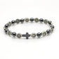 VILLWICE Catholic Rosary Bracelet St. Benedict Medal Cross Prayer Bracelets Hematite Beads Religion Jewelry Accessories
