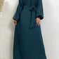 Hot Selle Simple Style Moroccan Dresses Kaftan Turkey Solid Color Gulf Abayas Islamic Women Long Dress Muslim Saudi Robe Ramadan