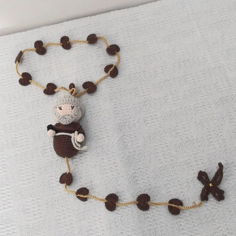 Handmade Christening Baptism wedding engagement Communion birthday Bridal Rosary with Saint Christmas Gift Home Decoration