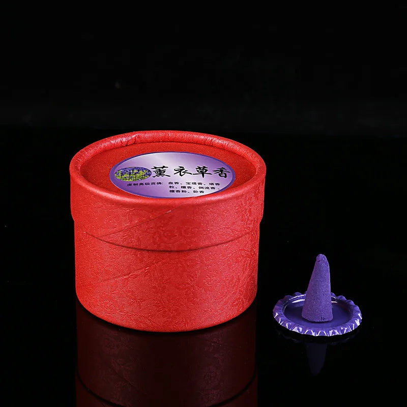 1Box 40Pcs Tower Incense With A Tray Natural Incense Rose Tulip Scent Sandalwood Spice