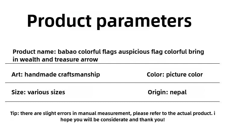Nepal Auspicious Prayer Flag with Arrow Tibetan Buddhist Five Color Banner for Wealth and Luck