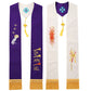 Clergy Stole Church Overlay Double Sided Cross Gold Tassels Scarf for Priest Choir