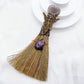 Natural Amethyst Crystal Love Heart Magic Broom Gem Crafts Home Decoration Reiki Healing Witch Broomstick Christmas Gift