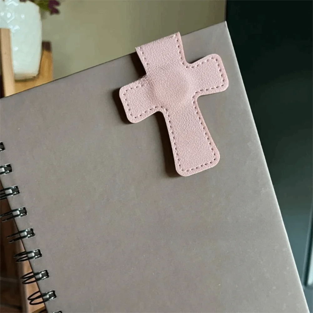 New Leather Bible Magnetic Bookmark Cross Gift Page Markers Double-Sided Page Clips Reading Supplies