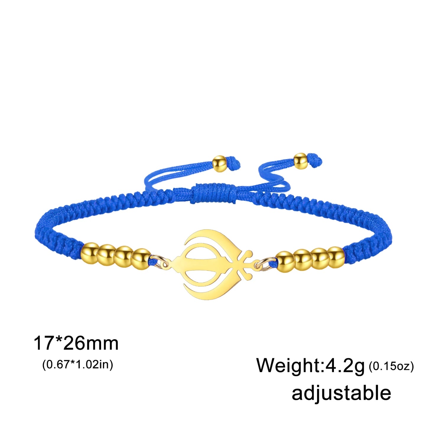 Lucktune Khanda Sikh Faith Bracelet for Women Men Stainless Steel Vintage Indian Sword Lucky Bracelet Spiritual Jewelry Gift