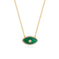 Luxury Natural Stone Evil Eye Pendant Necklace Inlaid Zircon Fashion Stainless Steel Clavicle Chain Jewelry Party Gift for Women
