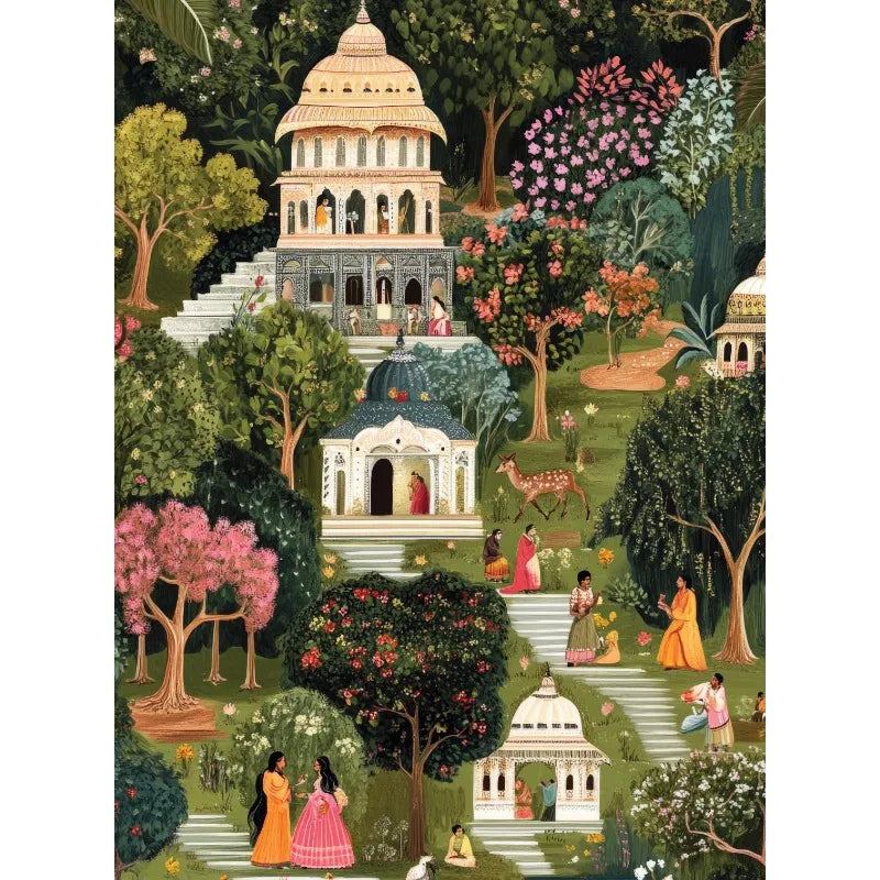 Hindu God Spiritual Serene Forest Temple Scene Indian Nature&Wildlife Poster Canvas Painting Wall Art Pictures Home Decor