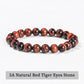 JD Natural Stone Beads Bracelet Amethyst Tiger Eye Crystal Quartz Agate Gem Beads Bangles Women Men Reiki Healling Jewelry Gift