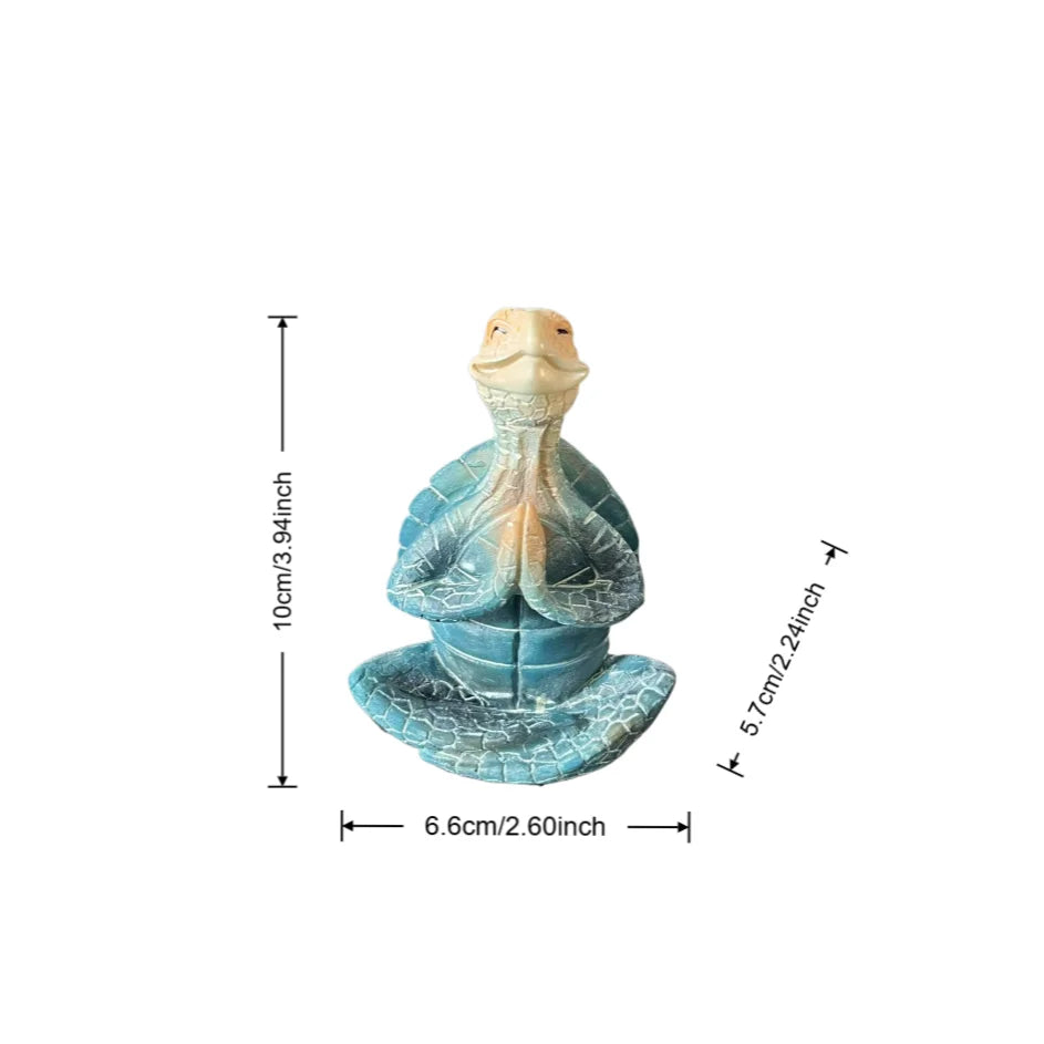 1 Piece Resin Craft Meditation Turtle Statue, Resin Zen Decoration, Home and Garden Sculpture, Resin Zen Decoration Suitable for Turtle Enthusiasts and Collectors.