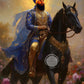 Sikh Historical Art Print of Guru Nanak Dev, Guru Ram Das, Baba Deep Singh & Maharaja Bhupinder Singh Vintage Devotional Poster