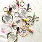 all 10pcs Print Hebrew Plexiglass Wedding Party Guest Favor Gift Bar Mitzvah Souvenir Key Chain with Ring Blessing Personalized