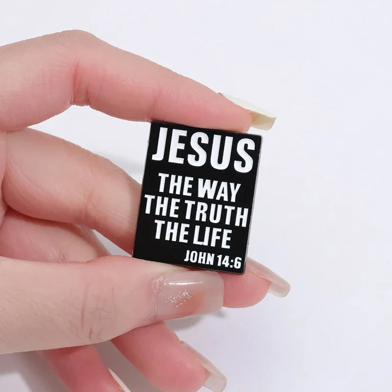 Jesus Brooch Enamel Pins Custom JESUS THE WAY THE TRUTH THE LIFE Brooches for Bag Lapel Badges Fashion Jewelry Accessories Gifts