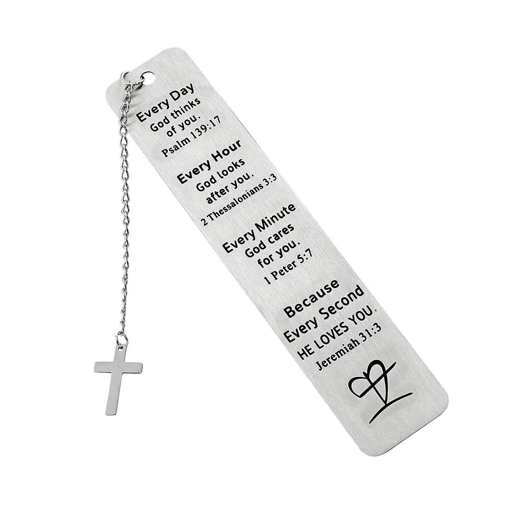Stainless Steel Bible Bookmark Pray Cross Believer Bookmark High Quality Reading Tool Stationery for Men Women Festival Gifts