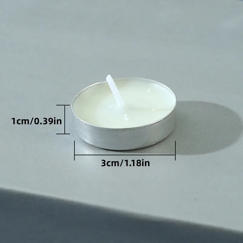 10pcs Round Aluminum Tea Candles Confession Candles Tea Making Heat Preservation Small Candles Smokeless and Odorless Candles