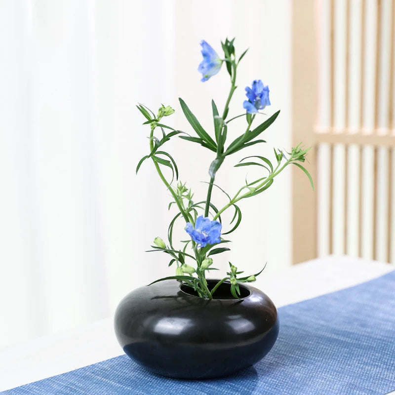 Ceramic Vase Japanese Style Ikebana Kenzan Zen Tea Ceremony Tea Table Flower Arrangement Vase Floral Art Fixed Arranging Tool