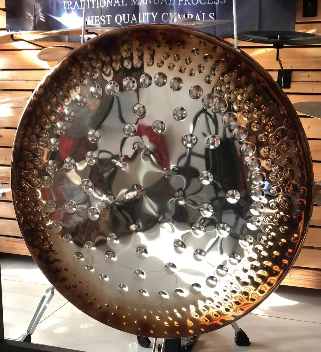 Professional Sound Healing Gongs for Yoga and Meditation, Percussion Instrument, Nickel Mirror, Bell with Mallet, 38 ", 95cm