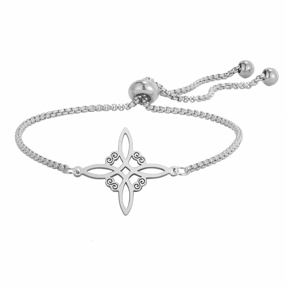 Jeshayuan Witch Knot Bracelet Jewish Hebrew Tetragrammaton Bracelet Witchcraft Pentagram Bracelet For Women Amulet Jewelry Gift
