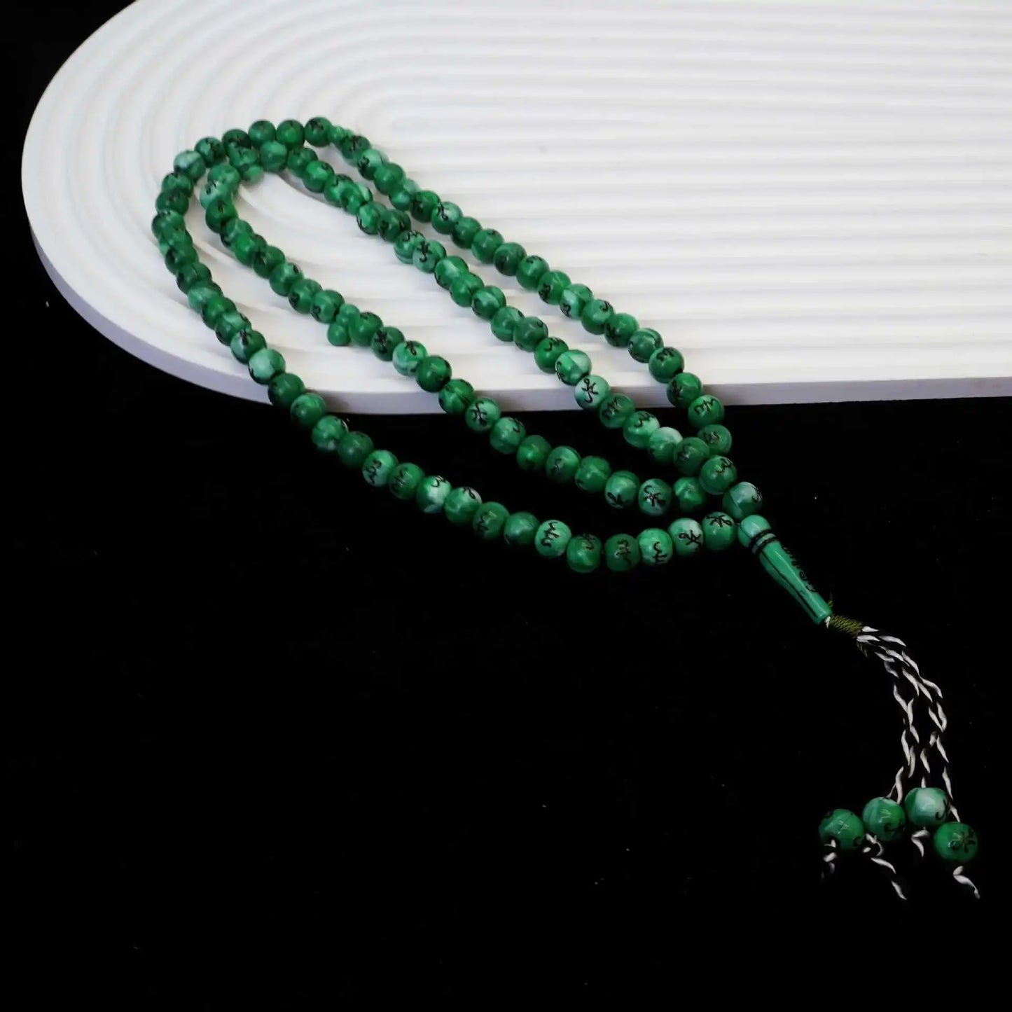 Middle East Style 99 Beads Tasbih Prayer Beads Arabesque Resin Bracelet Unisex round Beads Polished Finish for Gift