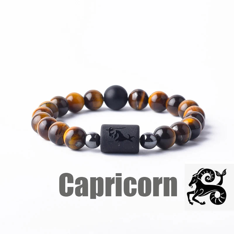 Zodiac Sign Bracelet Homme 12 Constellation Bangles Men Gemini Virgo Leo Libra Bracelet Women Friendship Gift Bracelet on Hand