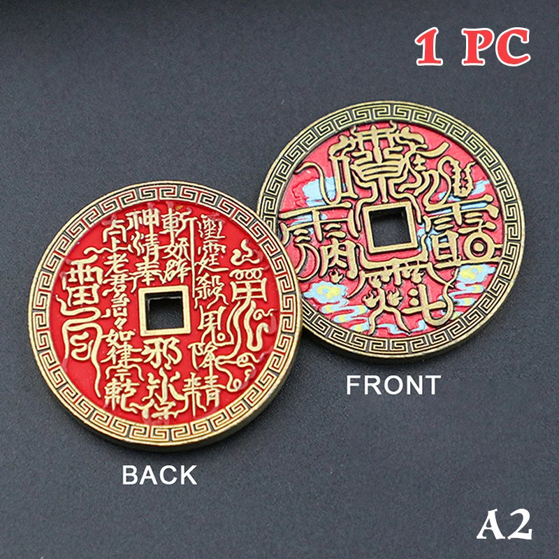 Ancient Chinese Coin Model Mountain Ghost Money Traditional Feng Shui Amulet Of Wealth Leizu Good Luck Coin Hanging Decoration