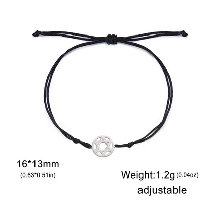 Skyrim Star of David Map Charm Bracelet Women Men Stainless Steel Adjustable Box Chain Bracelets Jewish Jewelry Gift Wholesale