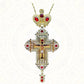 HTISOK Orthodox Cross Necklace Jesus Crucifix Pendants Gold Chain Religious Jewelry православным крестом