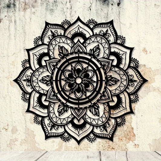 Bohemian Mandala Metal Wall Art - Lotus Flower Design, Zen Home Decor, Easy to Hang for Living Room, Yoga Studio, Meditation Roo