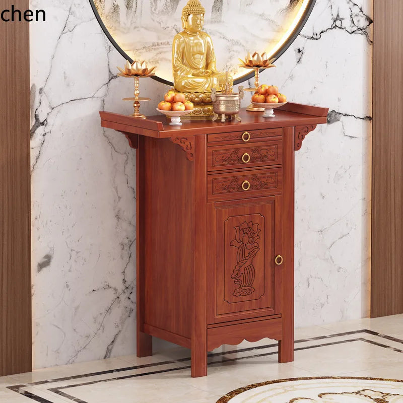 CZ  Altar Incense Case Buddha Shrine Cabinet God of Wealth Guanyin Bodhisattva Worship Cabinet