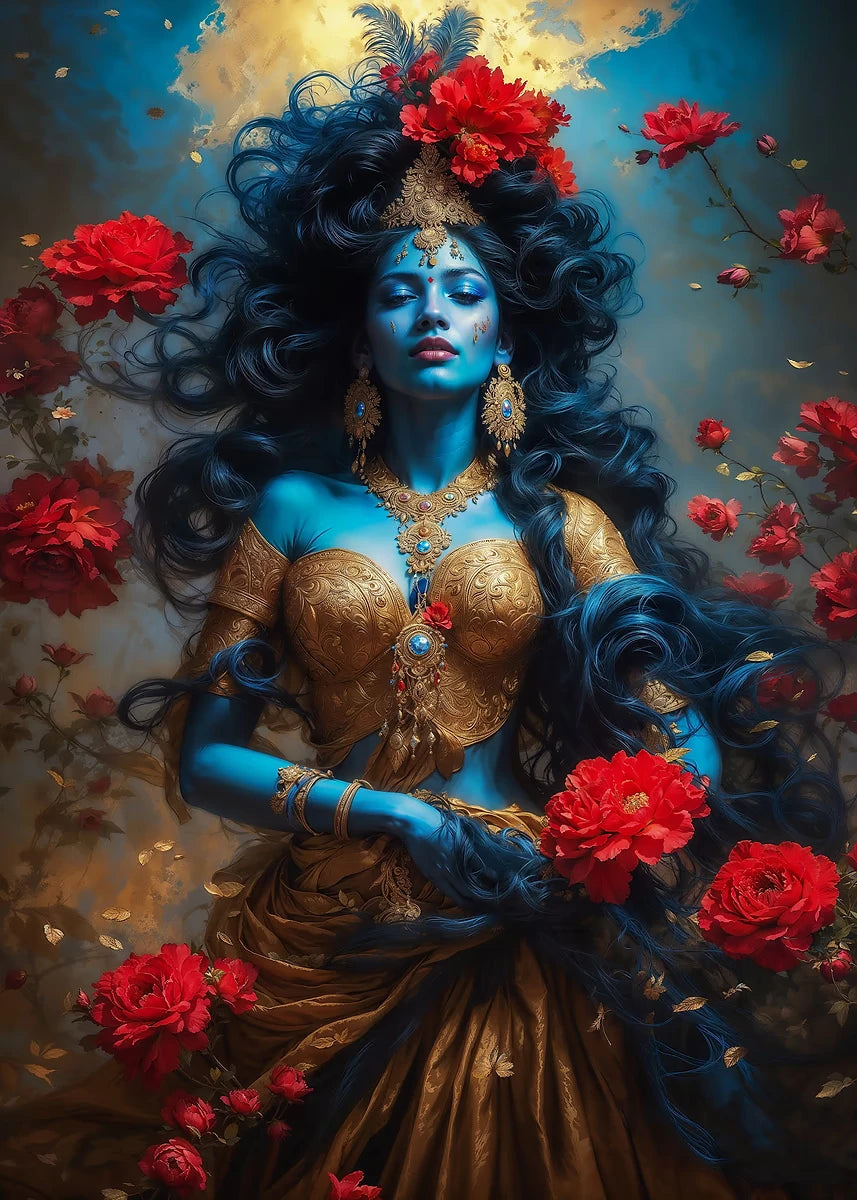 Hindu God Lord Krishna Shiva Ganesha Meditation Indian Traditional Artwork Poster Canvas Painting Wall Pictures Home Decor Gift
