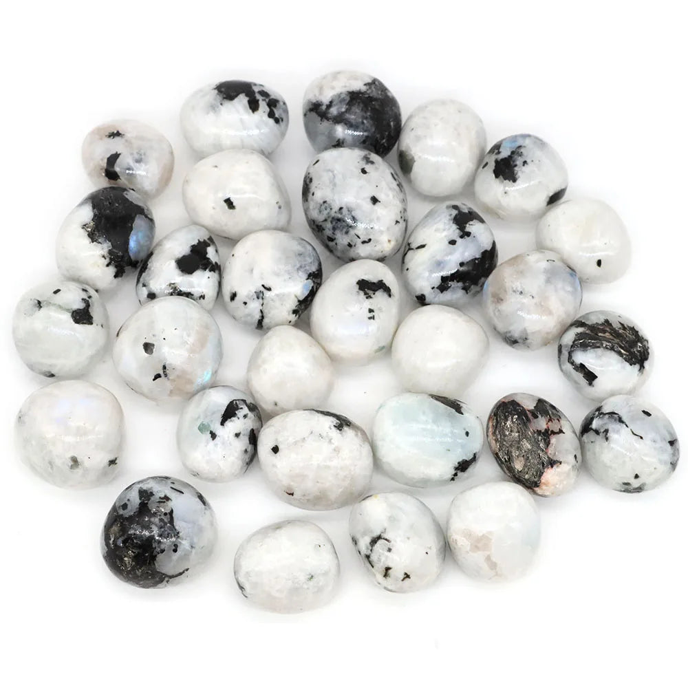 Natural Tumbled Stones Bulk Polished Moonstone Rocks Gemstones Assorted Healing Crystals for Home Garden Tank Aquarium Decor