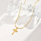 Vnox Stylish Stainless Steel Creative Cross Necklace, Classic Religious Women's Zircon Pendant, Fashion Jewelry Accessories