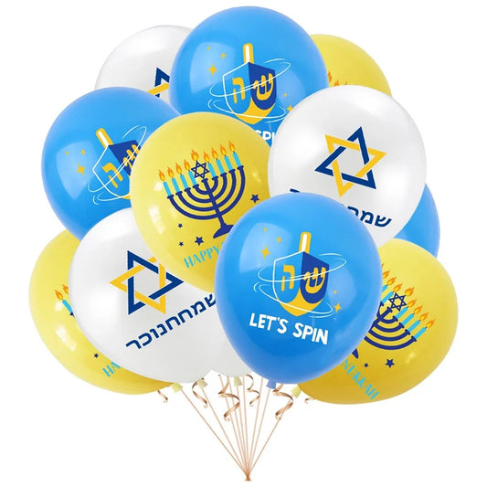 Jewish Hanukkah Birthday Party Decoration Cake Topper Balloon Candle Chanukah Party Supplies Tableware Banner Backdrop