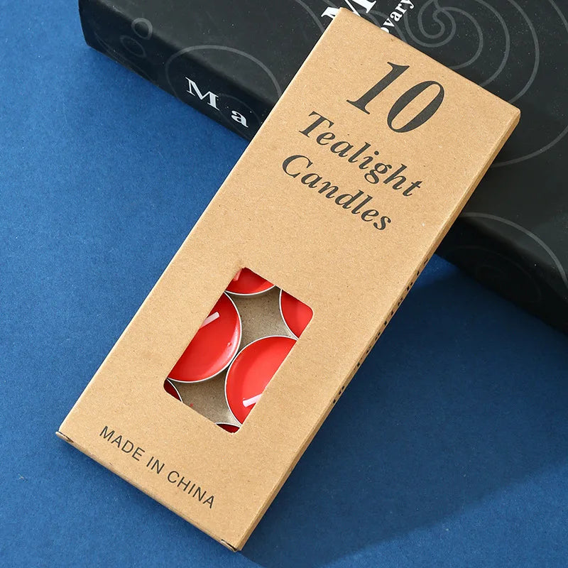 10pcs Round Aluminum Tea Candles Confession Candles Tea Making Heat Preservation Small Candles Smokeless and Odorless Candles