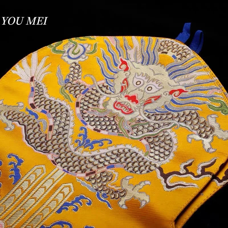 1Pcs Tibetan Style Embroidered Flags,1.4m Auspicious Dragon Pattern Home Decor Hanging Banner Buddhist Item Altar Prayer Flags