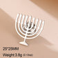 Dawapara Hebrew Letter Chai Brooch Star of David Menorah Jewish Symbol Lapel Pins Hanukkah Gift Stainless Steel Jewelry